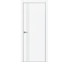 Межкомнатная дверь Тамбурат 4104, цвет: Аляска суперматовый (метал. кромка, белый лакобель)