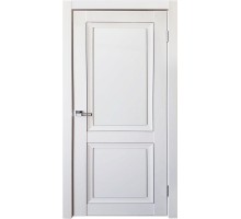 Дверь межкомнатная Деканто 1 ПГ, цвет:  Barhat White (Полотно с черной вставкой)