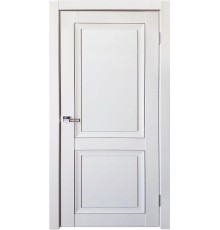 Дверь межкомнатная Деканто 1 ПГ, цвет:  Barhat White (Полотно с черной вставкой)