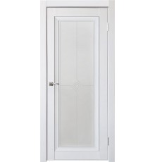 Дверь межкомнатная Деканто 2 ПО, цвет:  Barhat White (Полотно с черной вставкой)