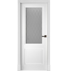 Межкомнатная дверь Богемия ПО, цвет:  эмаль белая RAL 9003