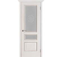 Дверь межкомнатная Вена Версаче белая, патина ПО